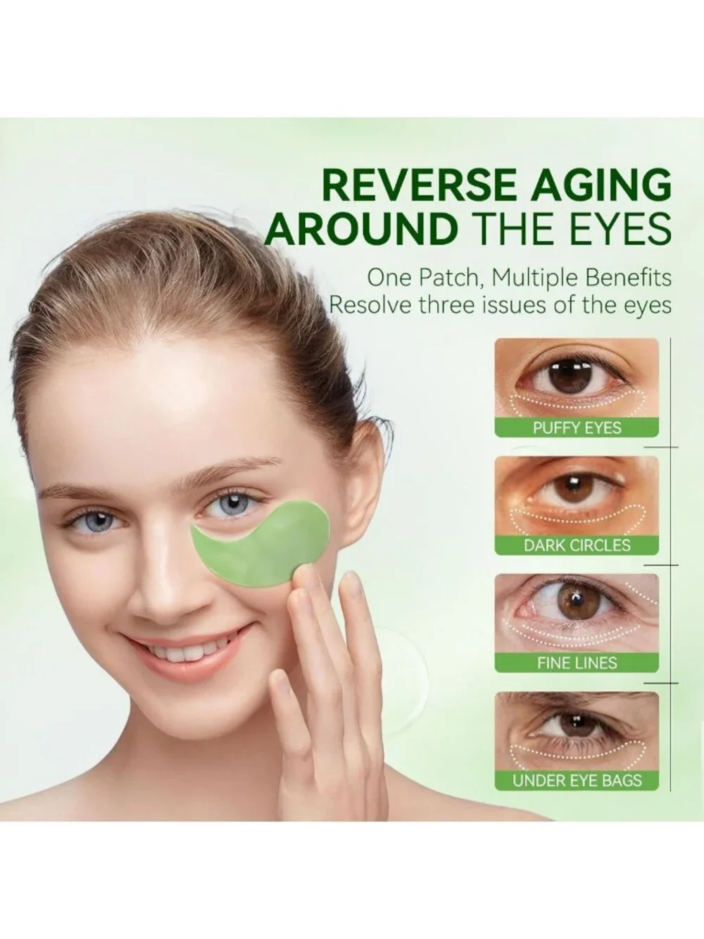 Aloe Vera Eye Masks - 60 Pcs for Puffy Eyes, Dark Circles & Wrinkle Reduction
